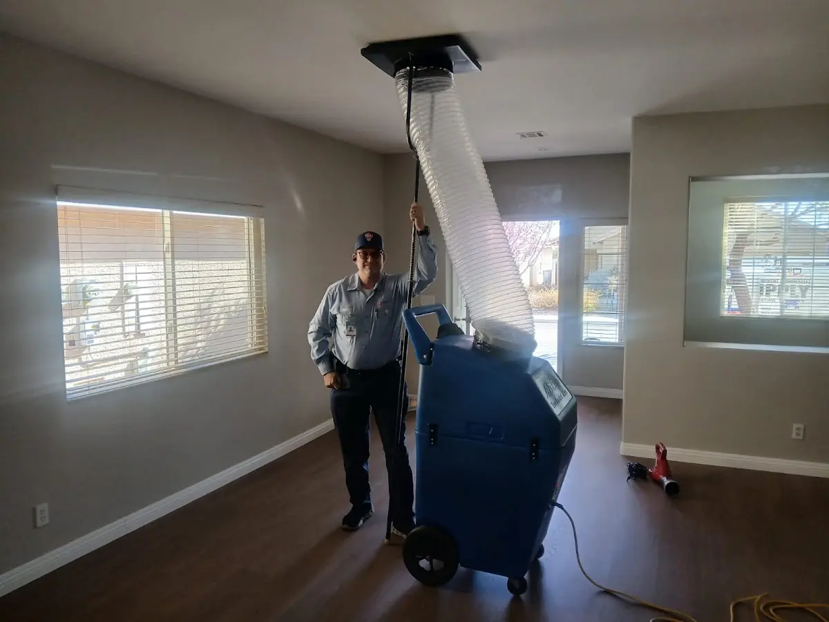 Professional Dryer Vent Cleaning work inside a Kirby home